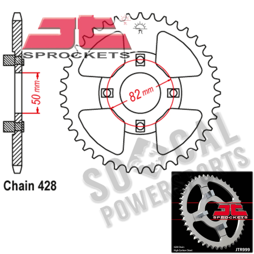 JT Sprockets - JT Sprockets Steel Rear Sprocket - 45T - JTR999.45