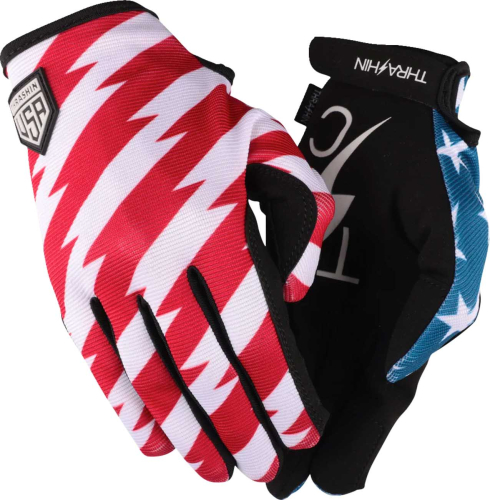 Thrashin Supply Company - Thrashin Supply Company Stealth American Print Gloves - SV1-12-10 - Red/White/Blue - Large