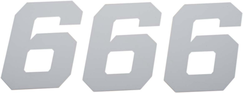 DCOR - DCOR Race Series Individual Numbers 6in. - No.6 - White - 45-36-6