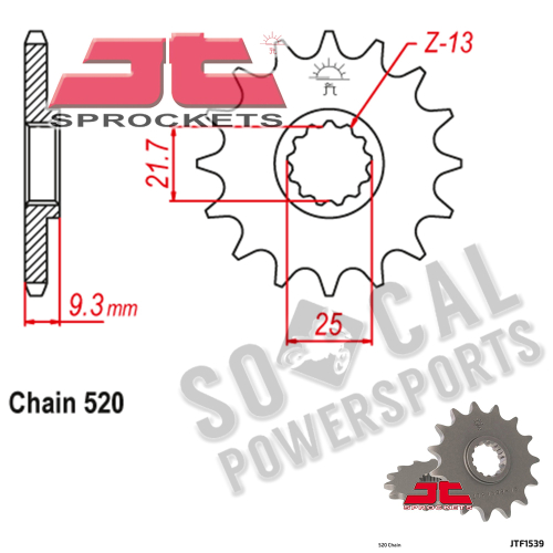JT Sprockets - JT Sprockets Steel Front Sprocket - 14T - JTF1539.14