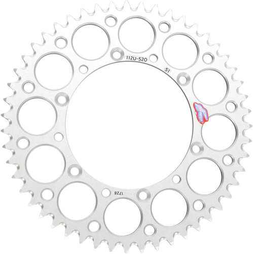 Renthal - Renthal Ultralight Rear Sprocket - Silver - 51T - 112U-520-51GESI