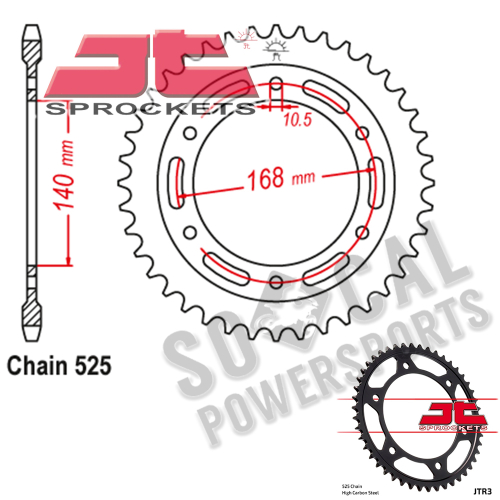 JT Sprockets - JT Sprockets Steel Rear Sprocket - 41T - JTR3.41