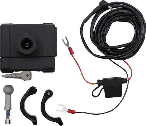 Ciro - Ciro Smartphone Holder w/ Charger Handlebar Mount - 1-1/4in. - Black - 50215