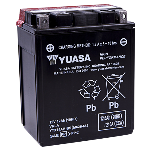 Yuasa - Yuasa High Performance Maintenance Free Battery - YTX14AH-BS - YUAM62H4A