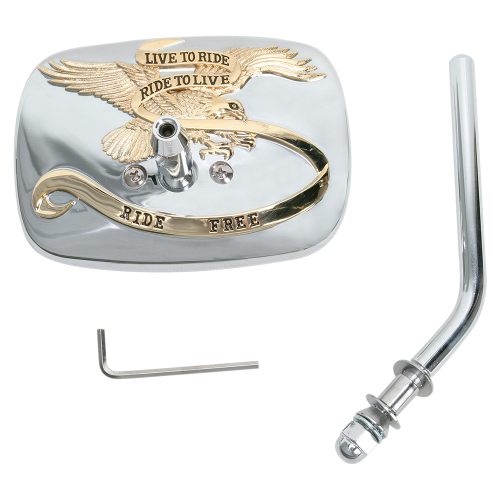 Emgo - Emgo Live To Ride Custom Mirror - Chrome/Gold - Right - 4in. Stem - 20-31704A