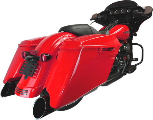 Khrome Werks - Khrome Werks 4.50in. HP-Plus Slip-On Muffler - Black with Black Edge Billet Tip End Caps - 202885