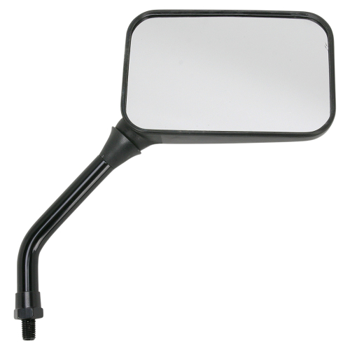 Emgo - Emgo Universal Rectangular Mirror - GP Deluxe - Short Stem - Black - 130mm x 85mm - 10mm Thread - Right - 20-78223