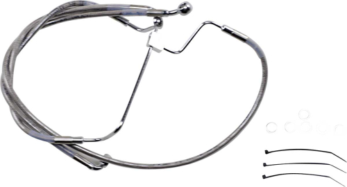 Drag Specialties - Drag Specialties Extended Stainless Steel Front Brake Line Kit - Clear Coated - 17-1/4in, 21-1/2in, 34-1/4in. - 1741-3979