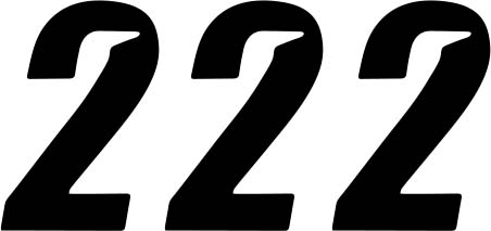 DCOR - DCOR Slash Series Individual Numbers 4in. - No.2 - Black - 45-27-2