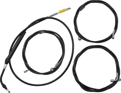 LA Choppers - LA Choppers Standard Cable/Brake Line Kit - 18in.-20in. Ape Hanger Handlebar - Black Vinyl - LA-8058KT-19B