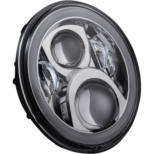 Custom Dynamics - Custom Dynamics 7in. LED Halo Headlamp with Harness Adapter - Chrome - CD-7-14-C