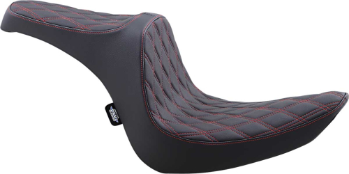 Drag Specialties - Drag Specialties Predator III Seat - Double Diamond - Red Thread - 0802-1440