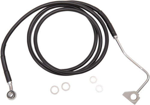 Drag Specialties - Drag Specialties Extended Stainless Steel Front Brake Line Kit - Black Vinyl Coated - 70-1/2in. - 1741-3997