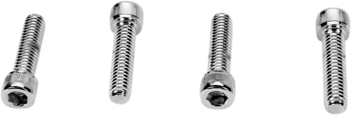 Drag Specialties - Drag Specialties Handlebar Clamp (not pullbacks) 1.1/4 in Long Chrome Socket-Head Bolt Set - Knurled - MK140