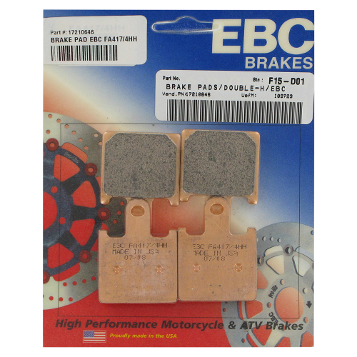 EBC - EBC Double-H Sintered Brake Pads - FA417/4HH
