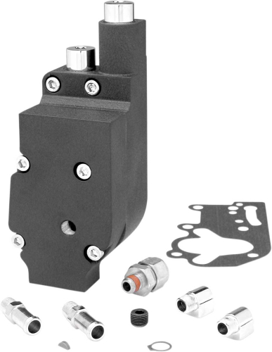 Jims - Jims Flow Pro 1 Billet Oil Pump Complete Assembly - Black with Bottom Feed/Return Oil Lines - 1753B