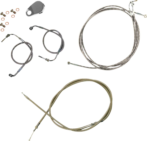 LA Choppers - LA Choppers Cable/Brake Line Kit - 15-17in. Ape Hangers - Stainless Steel - LA-8157KT-16