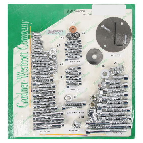 Gardner-Westcott - Gardner-Westcott Motor Chrome Steel Socket-Head Bolt Kit - P-80-88