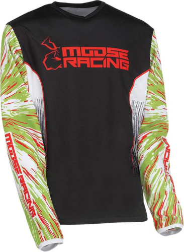 Moose Racing - Moose Racing Agroid Youth Jersey - 2912-2268 - Green/Red/Black - Medium