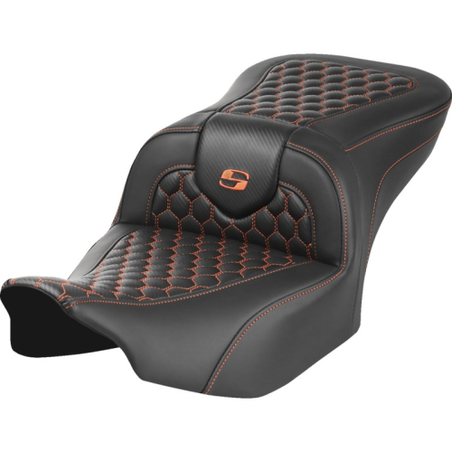 Saddlemen - Saddlemen Roadsofa HC Seat without Drivers Backrest - Orange Stitching - 823-07-18903