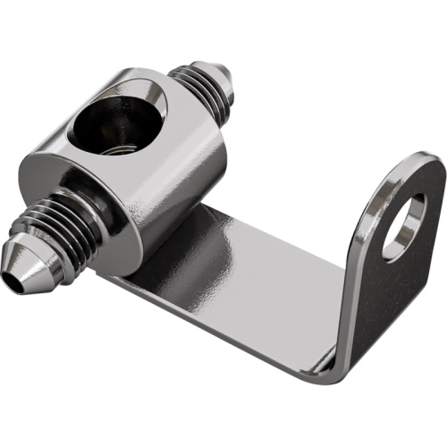 Goodridge - Goodridge Chrome Universal Rear Junction Block with Brake Light Switch Mount - 1/8in. NPT threads - PMCHD-016C