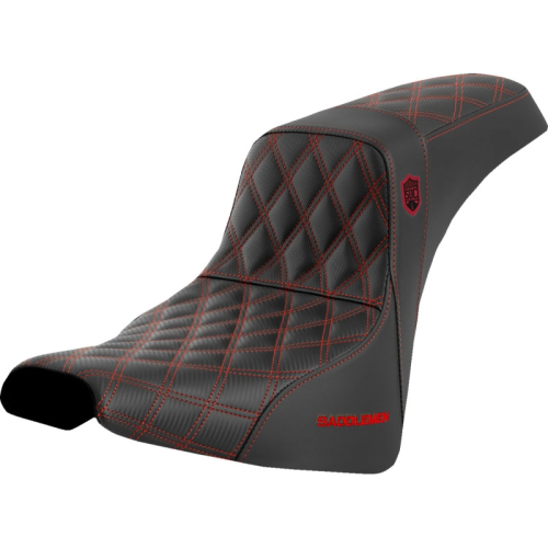 Saddlemen - Saddlemen Pro Series SDC Performance Gripper Seat without Drivers Backrest - Red Stitching - SC81830RED