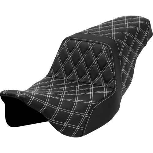 Saddlemen - Saddlemen Step-Up Full LS Seat - Black - White Stitching - 808-07B-17506