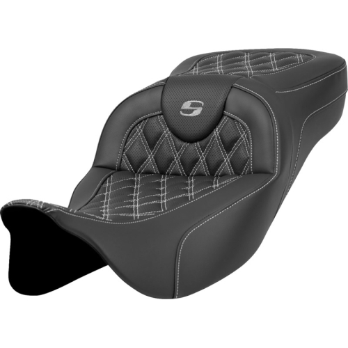 Saddlemen - Saddlemen Extended Reach Roadsofa LS Seat without Drivers Backrest - Silver Stitching - 808-07B-18405