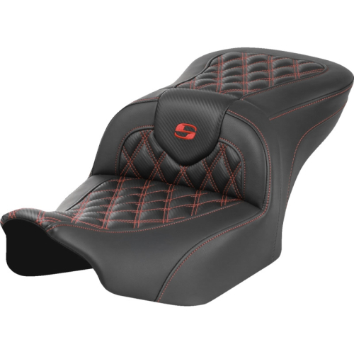 Saddlemen - Saddlemen Roadsofa CF LS Seat without Backrest - Red Stitching - 823-07-20604