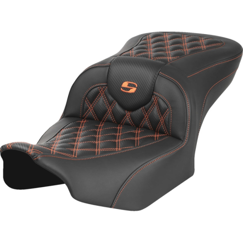Saddlemen - Saddlemen Roadsofa CF LS Seat without Backrest - Orange Stitching - 823-07-20603