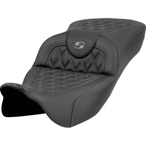 Saddlemen - Saddlemen Extended Reach Roadsofa LS Seat without Drivers Backrest - Gray Stitching - 808-07B-18402