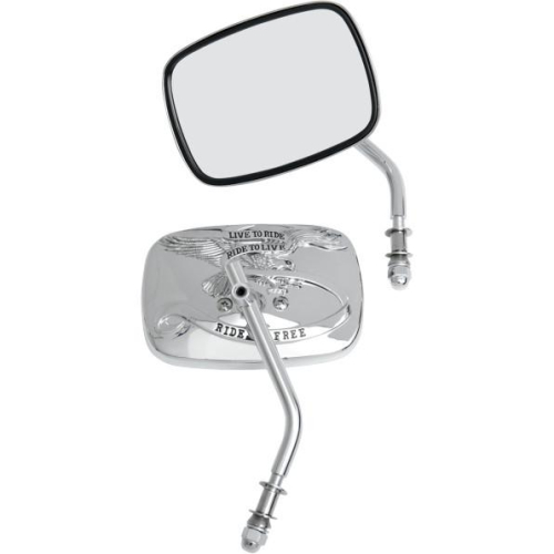 Drag Specialties - Drag Specialties Live To Ride Custom Mirror - Chrome - 0640-0475