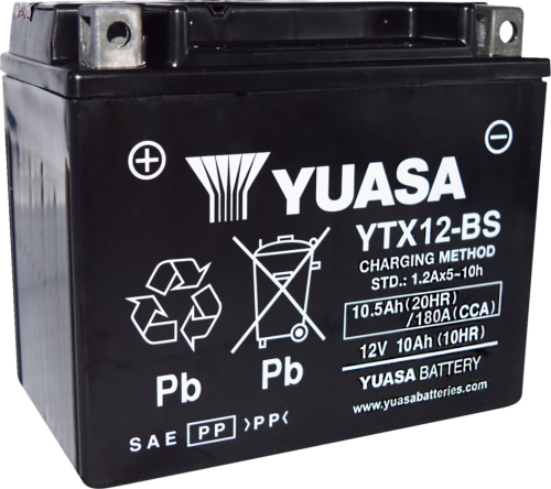 Yuasa - Yuasa Maintenance Free Battery - YTX12BS - YUAM3RH2SIND