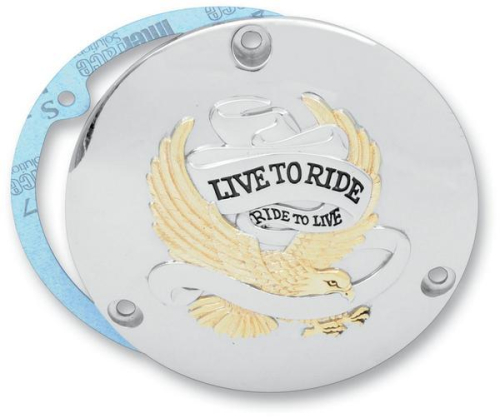 Drag Specialties - Drag Specialties Live to Ride Derby Cover - Gold - 1107-0156