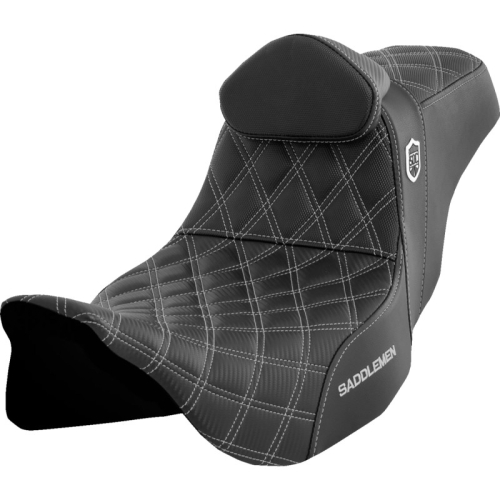 Saddlemen - Saddlemen Pro Series SDC Performance Gripper Seat with Drivers Backrest - Silver Stitching - SC80807SILRT