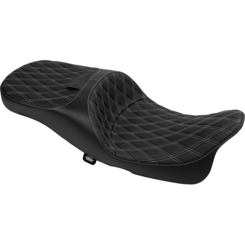 Drag Specialties - Drag Specialties Extended Reach Freedom Touring Seat - Double Diamond - Silver Thread - 0801-1981
