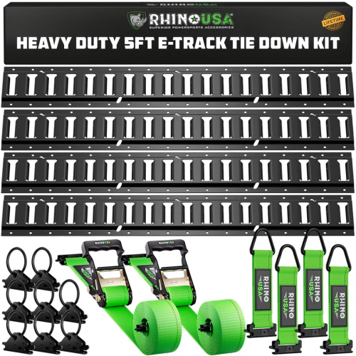 Rhino USA - Rhino USA Ultimate E-Track Tie-Down Kit - TD-BGHD12-BLK