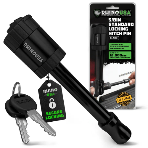 Rhino USA - Rhino USA Locking Trailer Hitch Pin - 2in. - Black - RNO-HTCH-PIN3