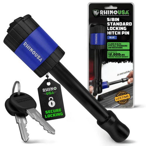 Rhino USA - Rhino USA Locking Trailer Hitch Pin - 3in. - Blue - RNO-HTCH-PIN-BLU