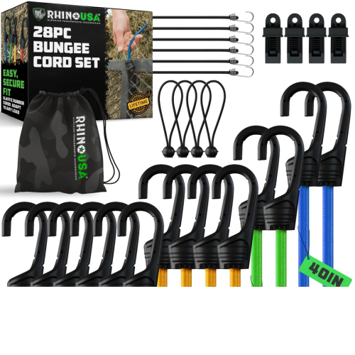 Rhino USA - Rhino USA Bungee Cord Set- 28 Pieces - RHINO-28-BNGE