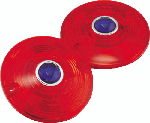 Bikers Choice - Bikers Choice Red Turn Signal Lens with Blue Dot - 491262