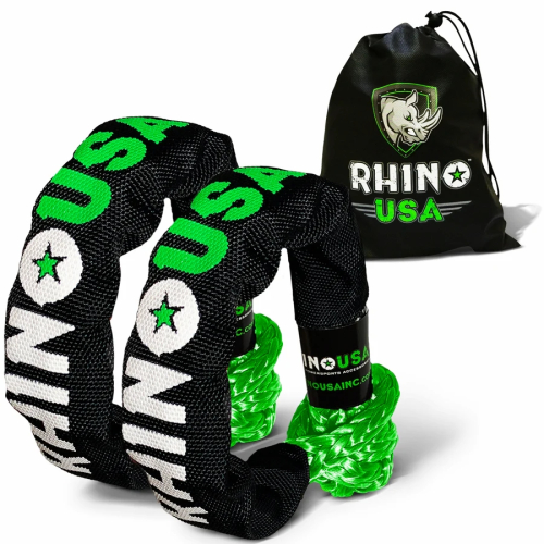 Rhino USA - Rhino USA Synthetic Soft Shackles - 3/8in. - Green - 2Pack - SFTSHACK38-GRN-2