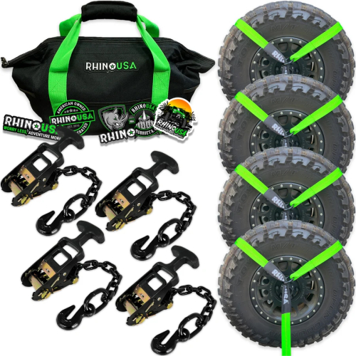 Rhino USA - Rhino USA Car Tie-Down Lasso Straps - Green - LASSO-STRAPS-GRN