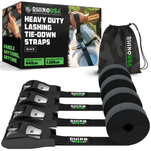 Rhino USA - Rhino USA Lashing Tie-Down Straps - 1in.x12ft - LASHING-STRAP-4PK
