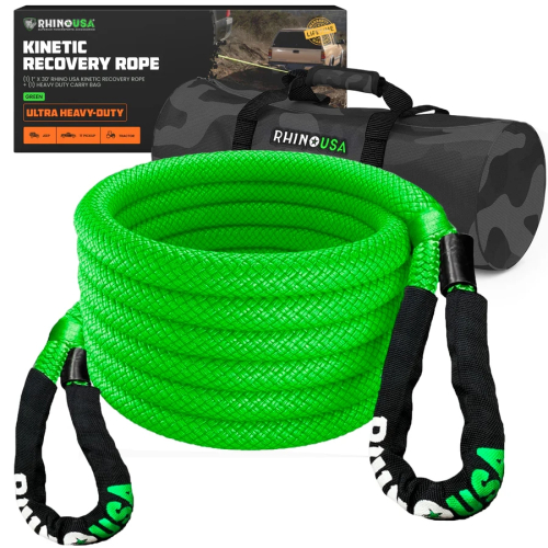 Rhino USA - Rhino USA Kinetic Recovery Rope - 1in.x30ft. - Green - KROPE-1X30-GRN