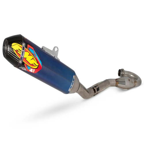 FMF Racing - FMF Racing Factory 4.1 RCT Full System - Blue Titanium Muffler - Carbon End Cap - 044484