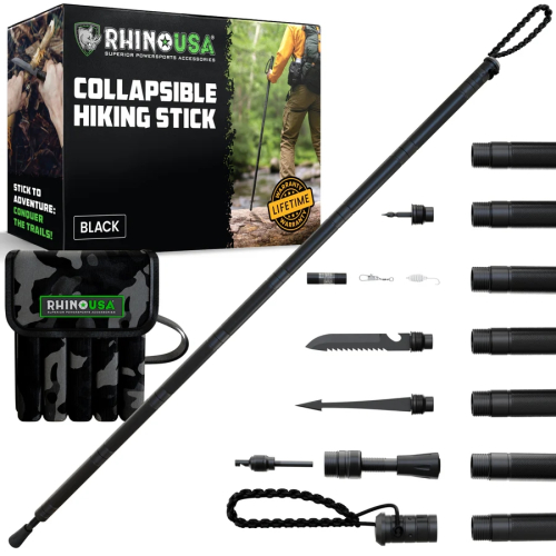 Rhino USA - Rhino USA Folding Camping Table & Stool Set - Black - CA-FRTABSTL-BLK
