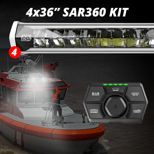 XK Glow - XK Glow 360 S.A.R. Light Bar System - White - 4pck - 36in. - XK-SAR360-2222W