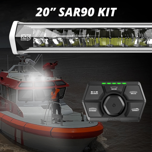 XK Glow - XK Glow 20in. Search & Rescuelight Bar with Harness - White - 7500 Raw Lumen - XK-SAR90-1W