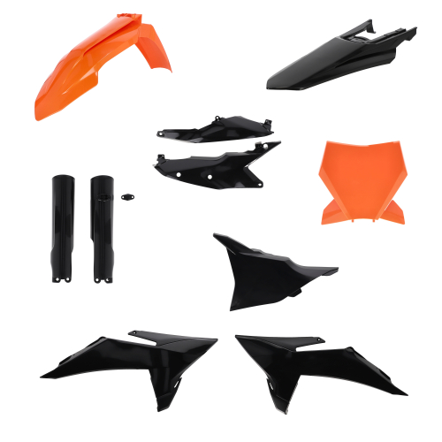 Acerbis - Acerbis Full Plastic Kit - Black/Orange - 2986815229
